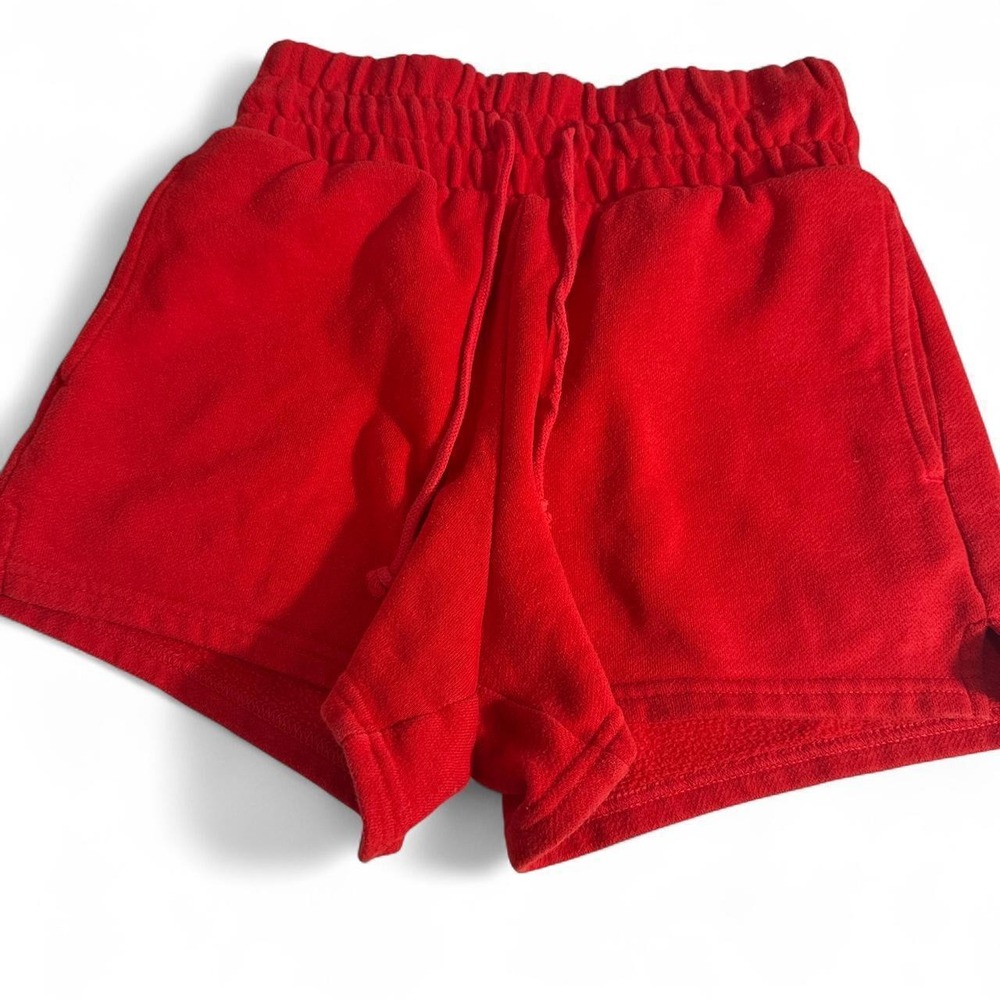 Wild Fable Womens Red High Waisted Fleece Lounge Shorts XXS Drawstring Pockets